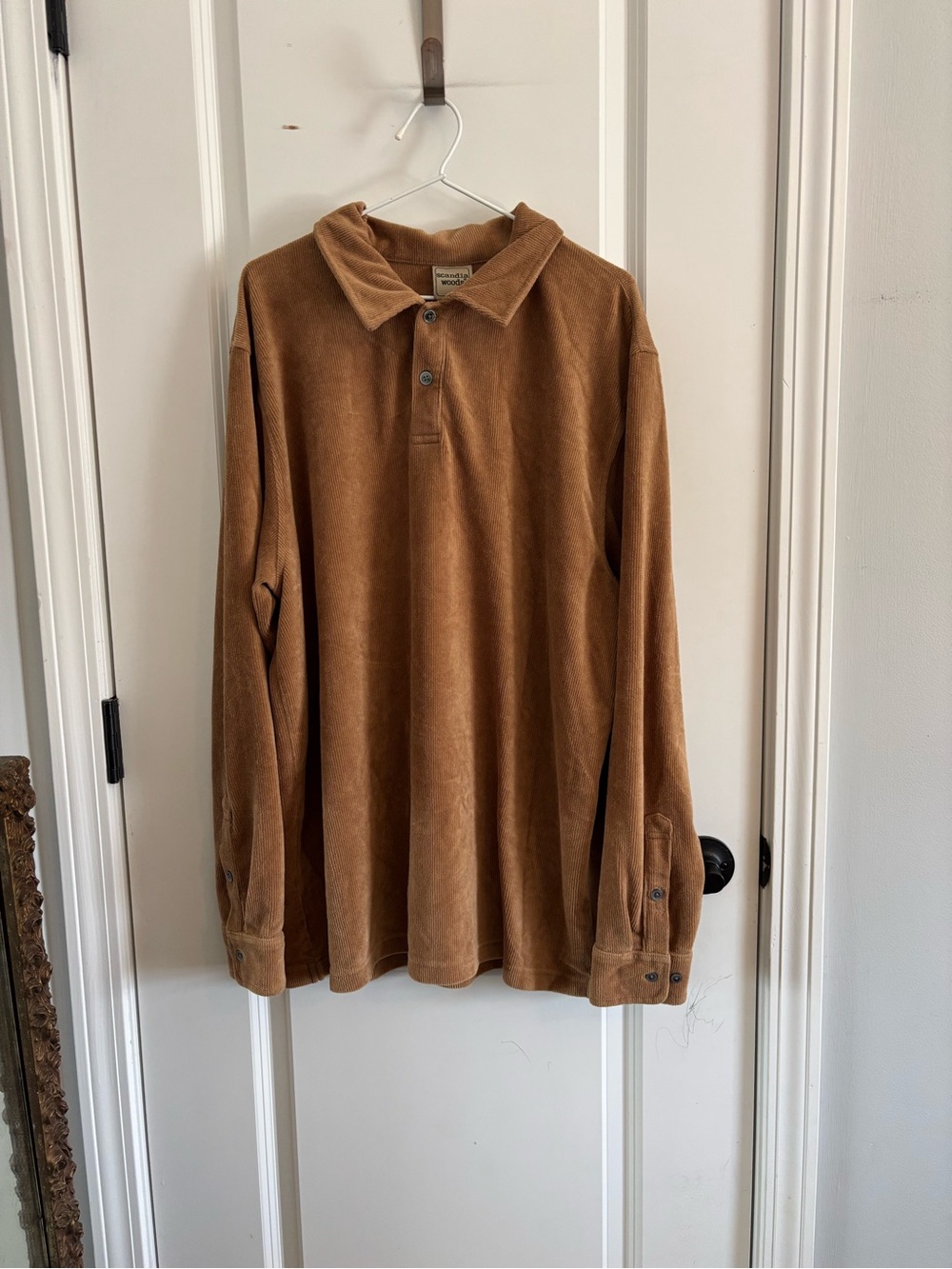 Men's Corduroy Polo Shirt - Camel Brown